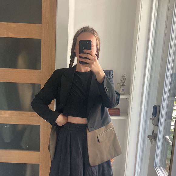 SMYTHE convertible black and khaki blazer size 12 - Picture 11 of 13